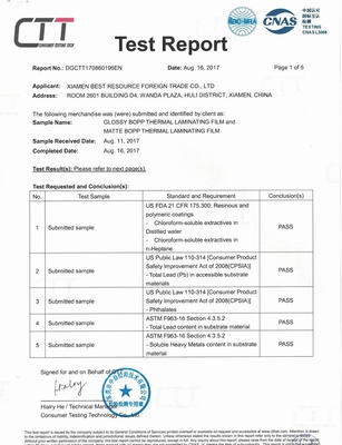 ग्लॉसी लैमिनेटिंग रोल फिल्म, 24 माइक्रोन BOPP फाड़ना फिल्म 445 मिमी * 3000 मीटर रोल